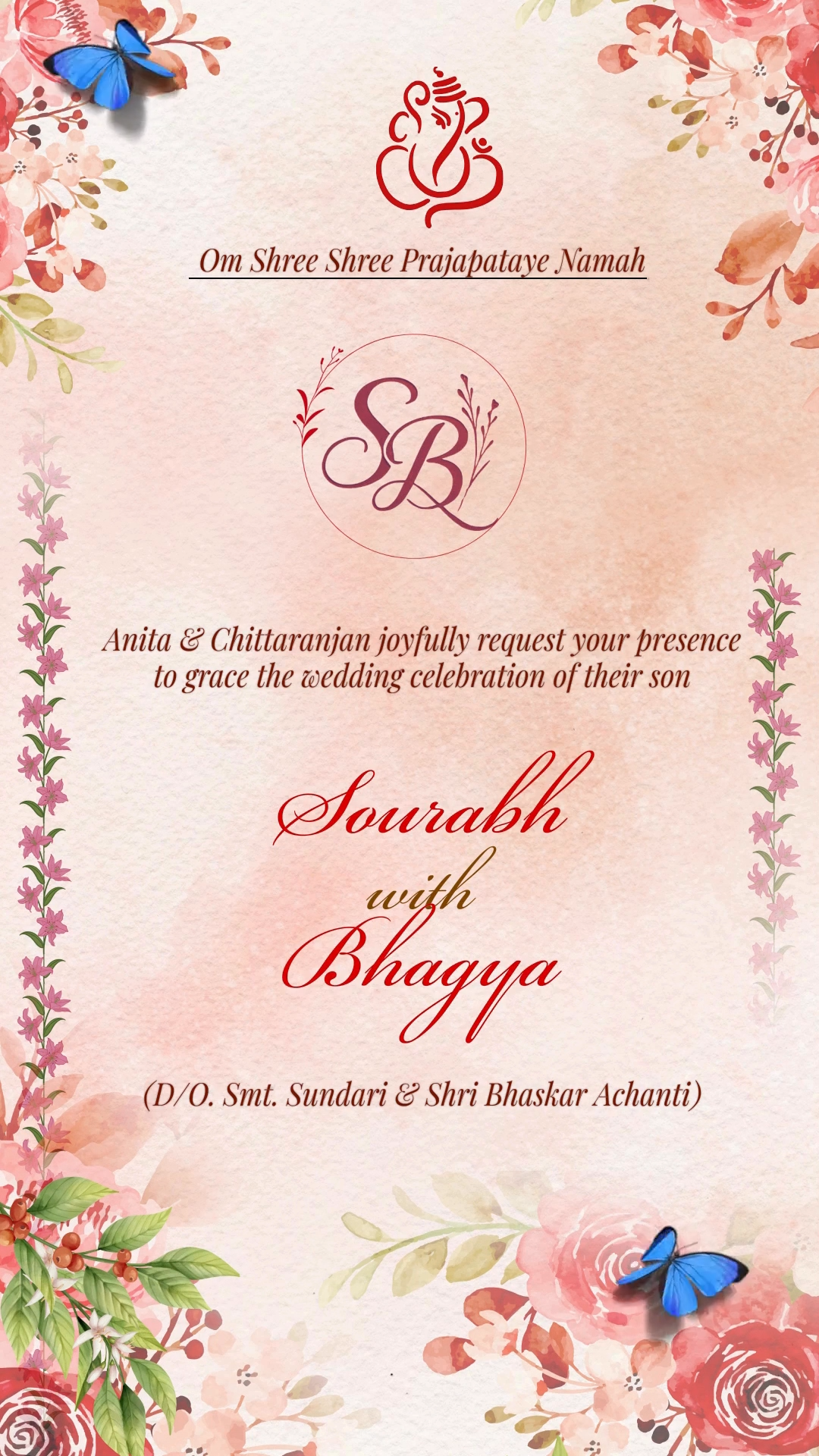 Wings of Love - Wedding Invitation