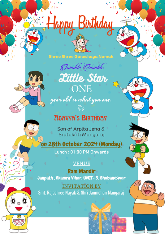Birthday Invitation(Doraemon I)