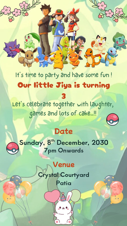 Birthday Invitation(Pokemon I)