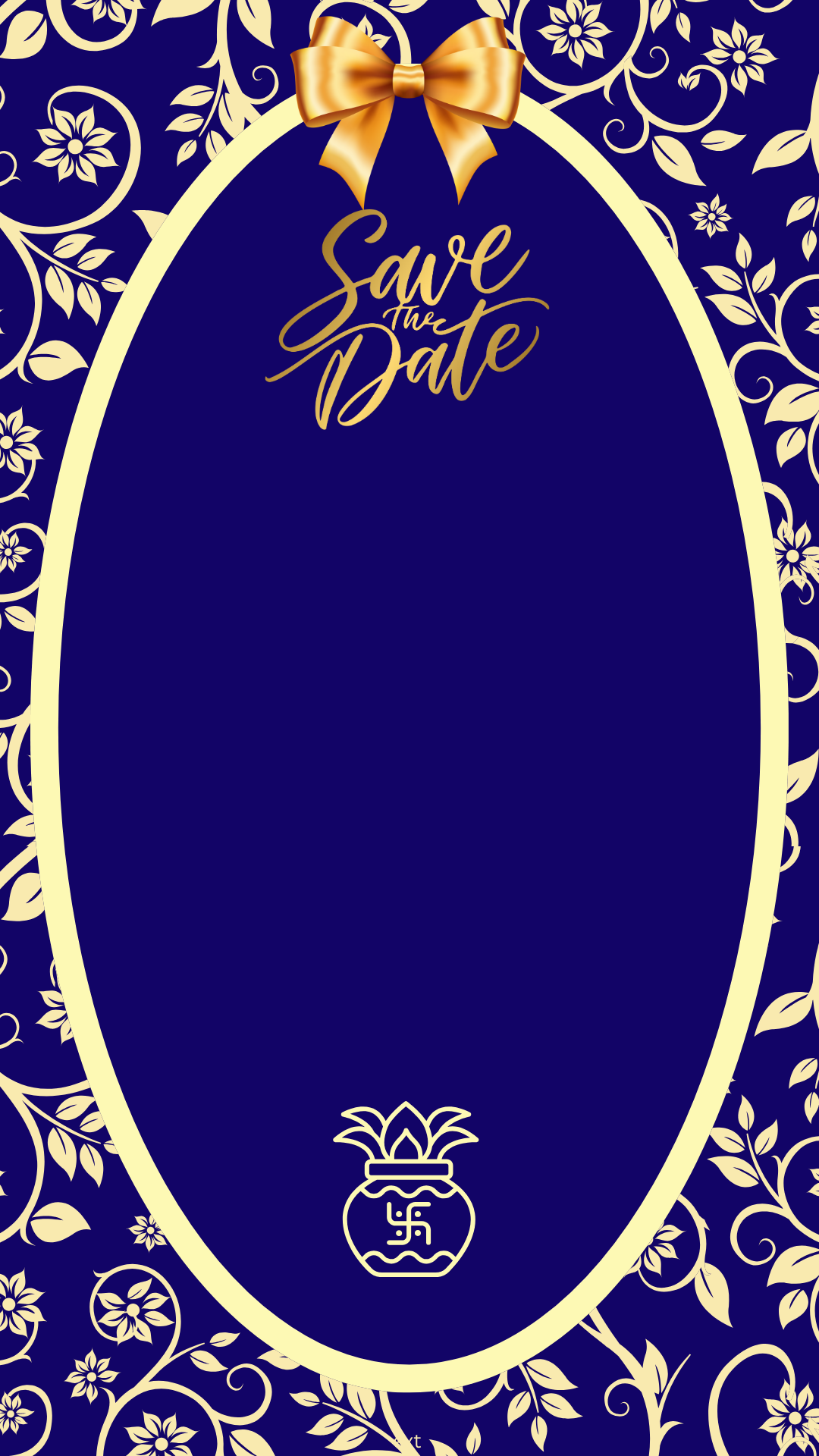 Royal Blue Floral - Save the Date Invitation