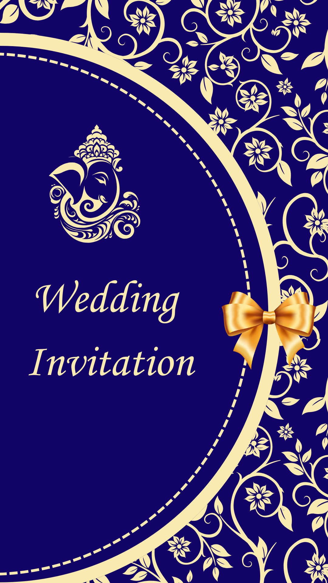 Royal Blue Floral - Save the Date Invitation