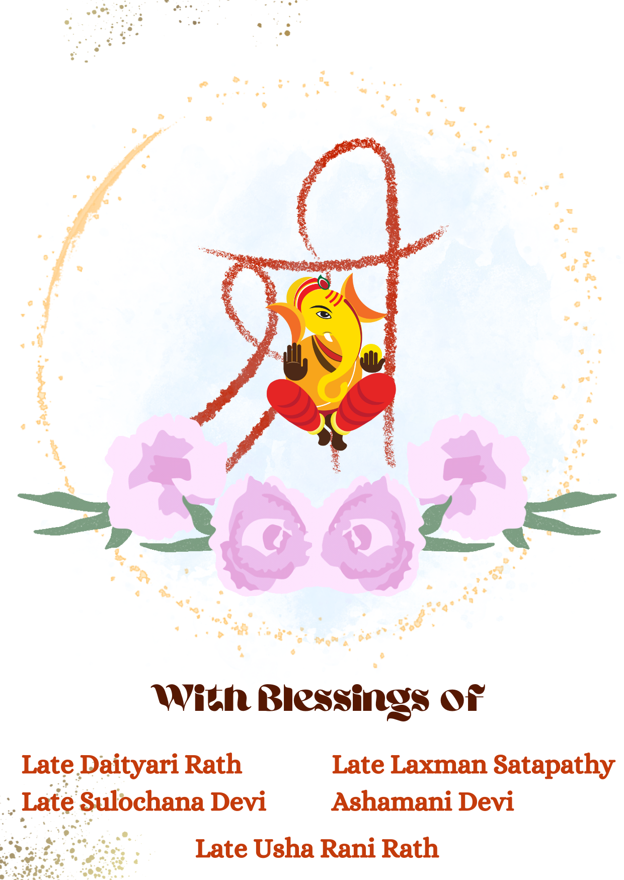 Traditional Wedding Invitation - Indian Floral Design