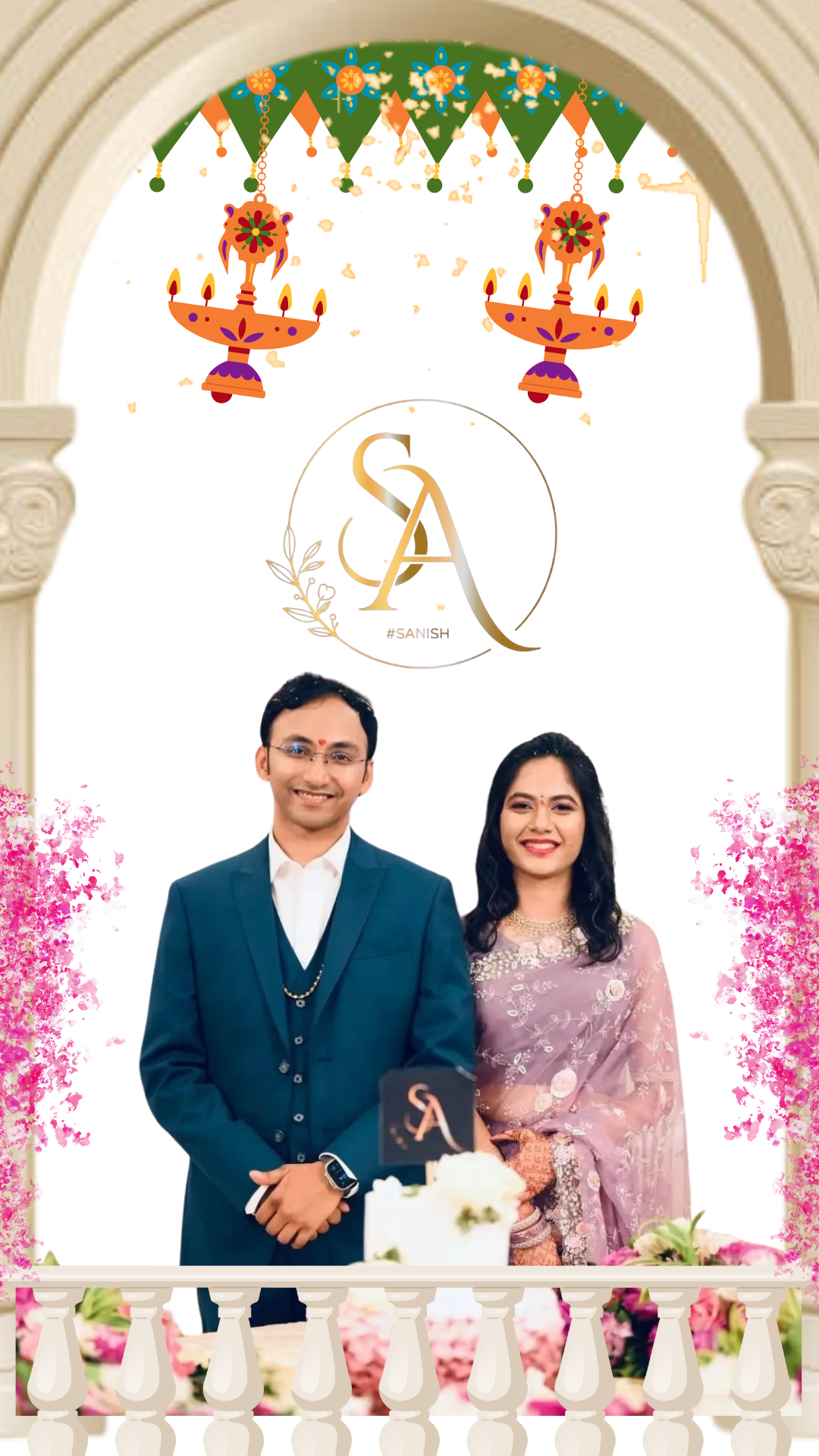 Traditional Wedding Invitation - Indian Couple Photo Design