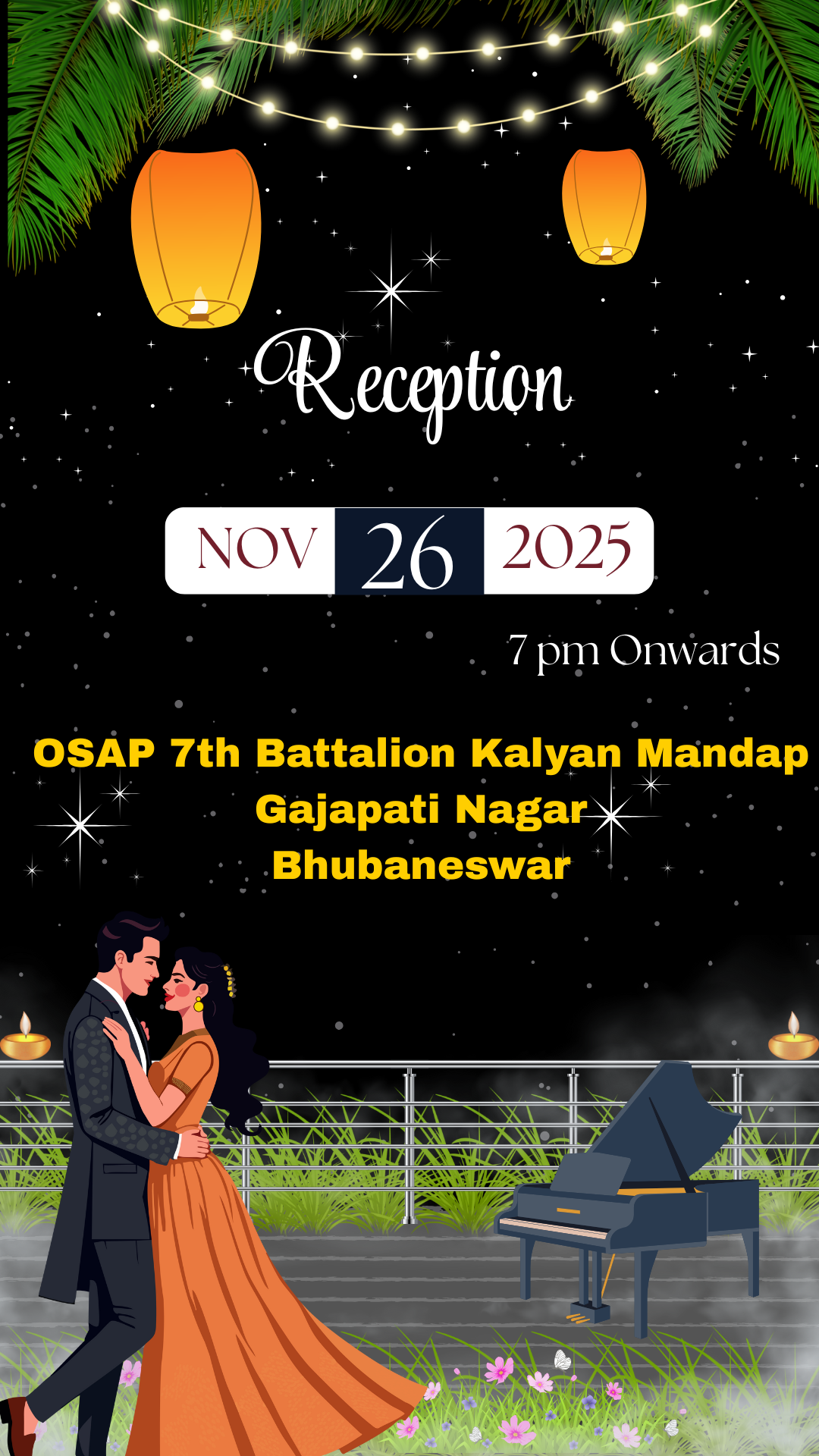 Traditional Wedding Invitation - Indian Green Design