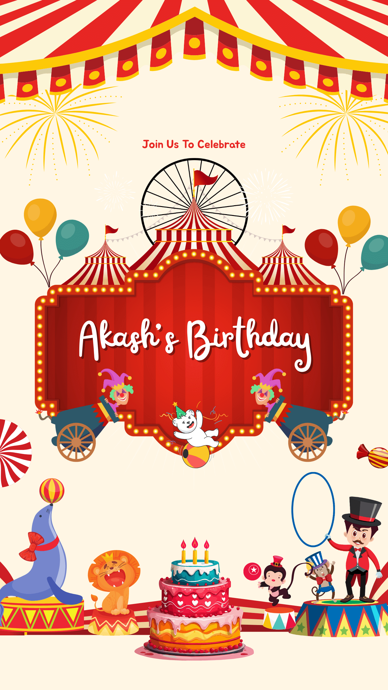 Circus Birthday Invitation