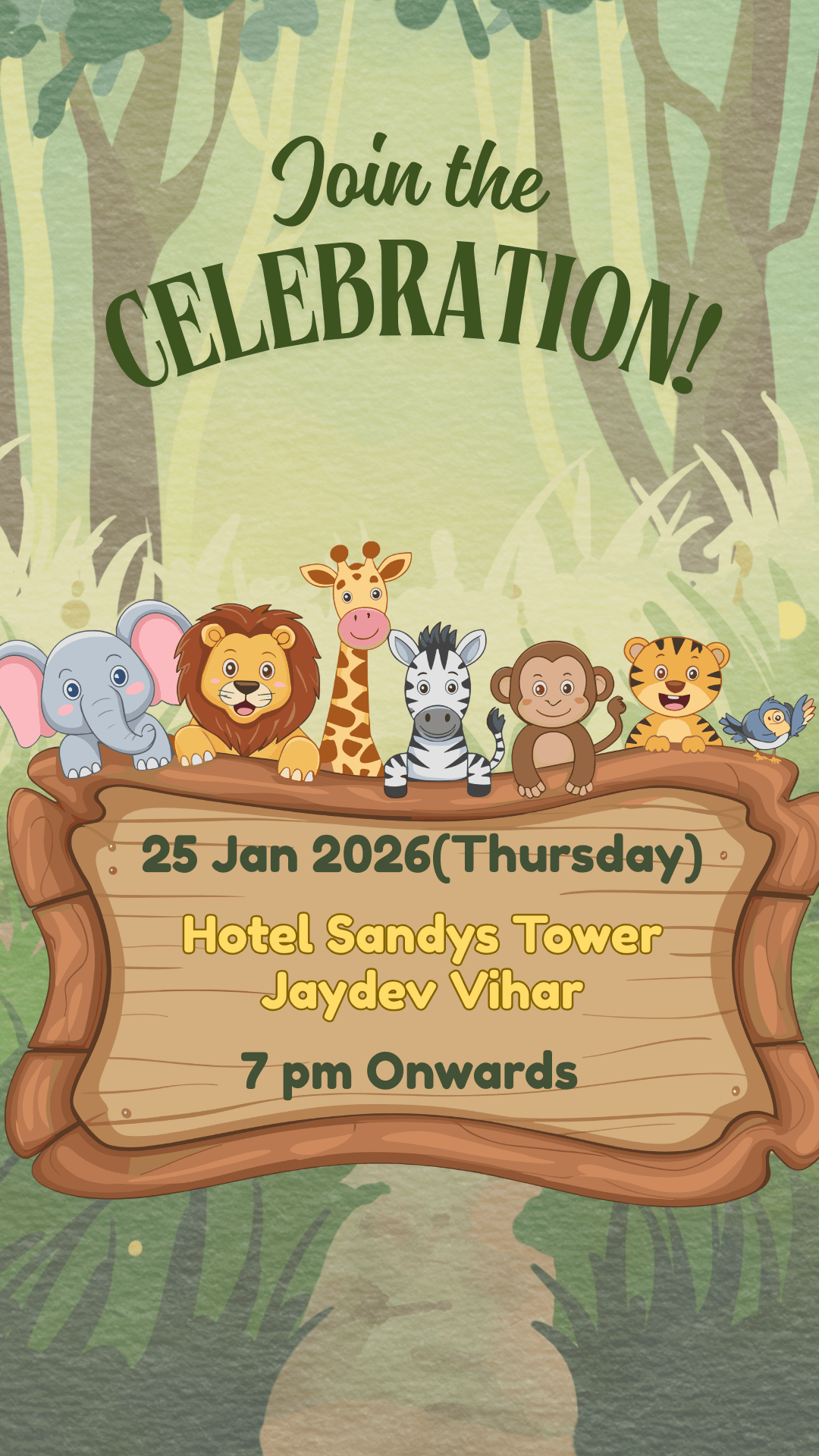 Jungle Birthday Party Invitation