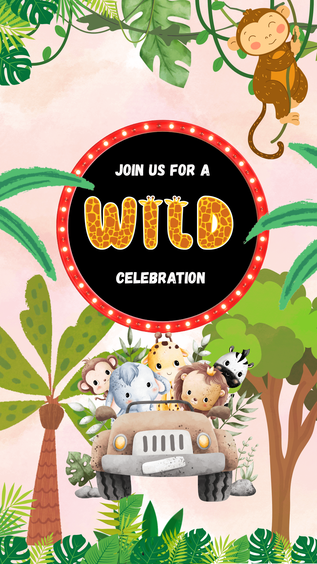 Jungle Birthday Party Invitation